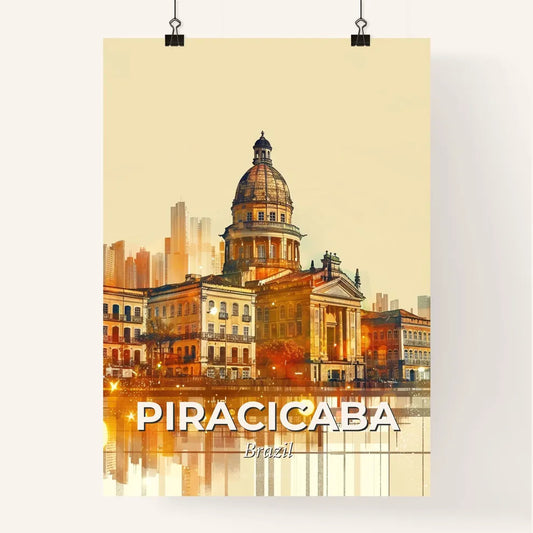 Piracicaba Skyline Art City Lights Decor Poster