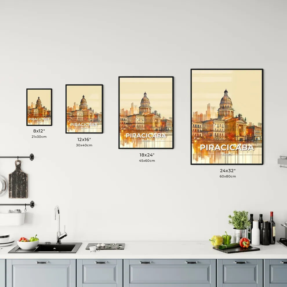 Piracicaba Skyline Art City Lights Decor Office Art