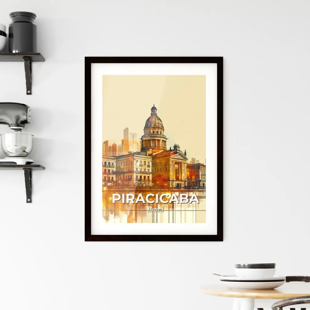 Piracicaba Skyline Art City Lights Decor Framed Print