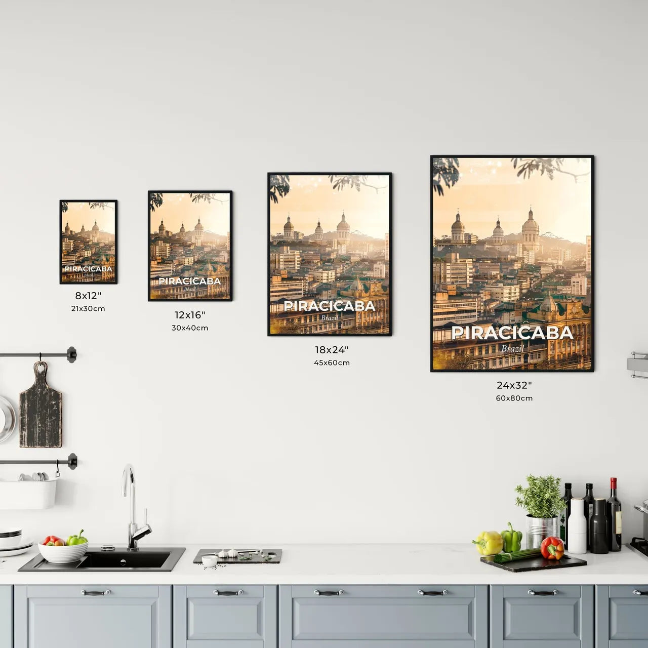 Piracicaba Skyline Composite Art Poster Office Art