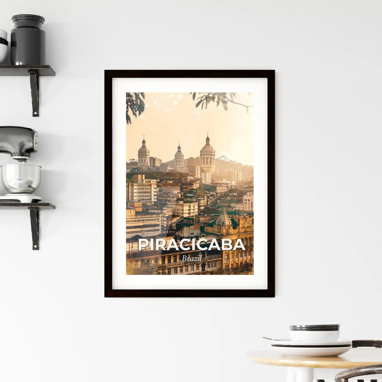 Piracicaba Skyline Composite Art Poster Framed Print