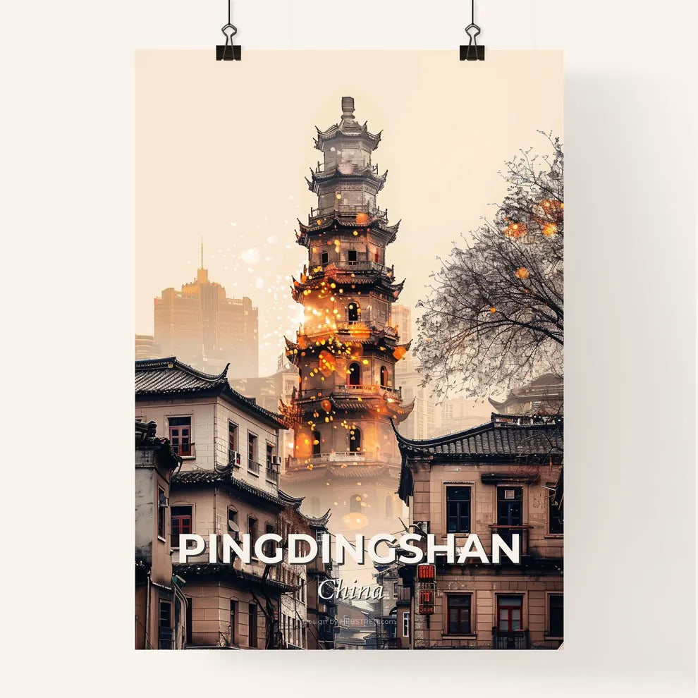 Pingdingshan Skyline Composite Art City Poster Poster