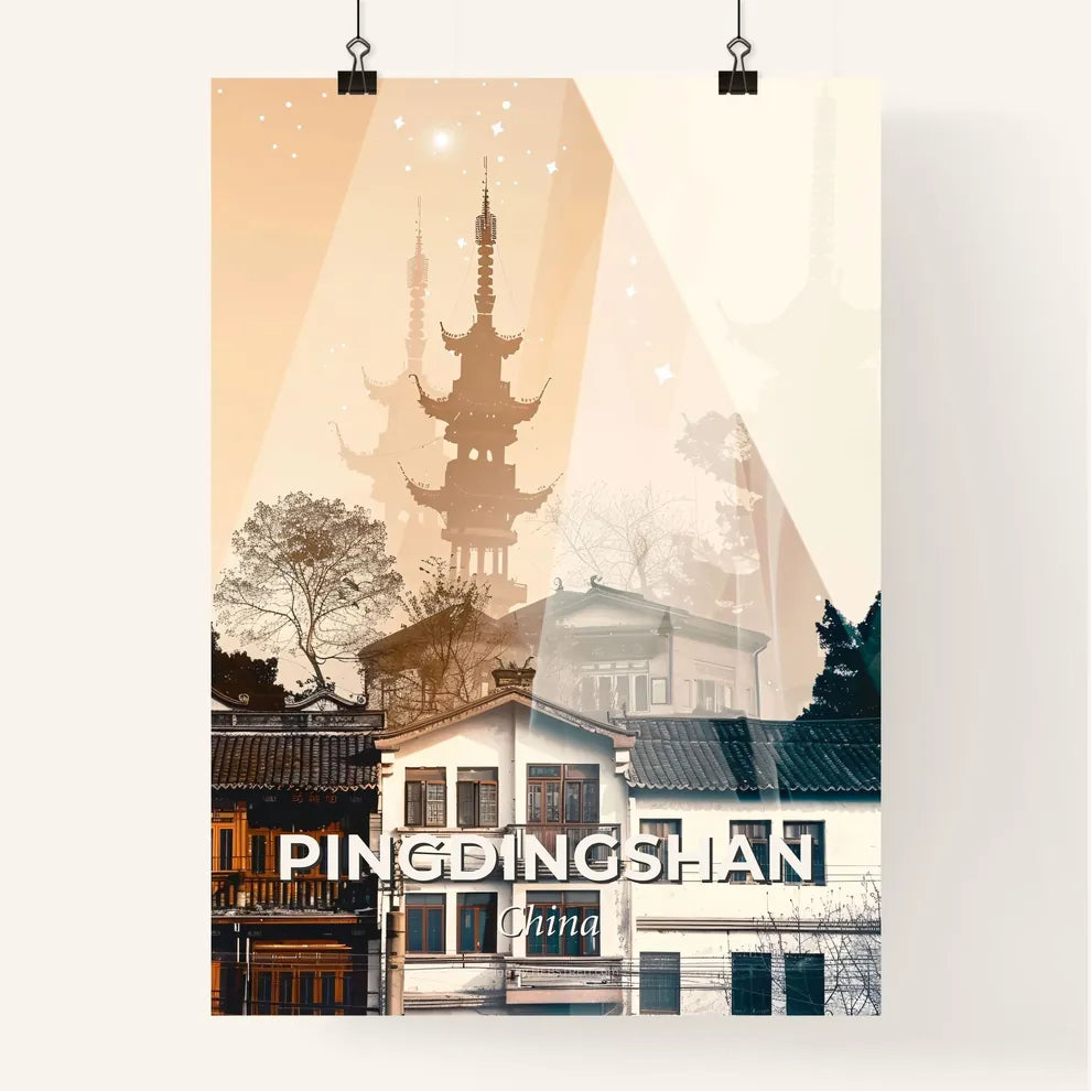 Pingdingshan Cityscape Architecture Art Deco Poster