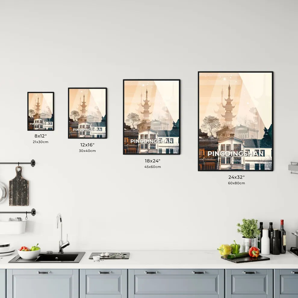 Pingdingshan Cityscape Architecture Art Deco Office Art