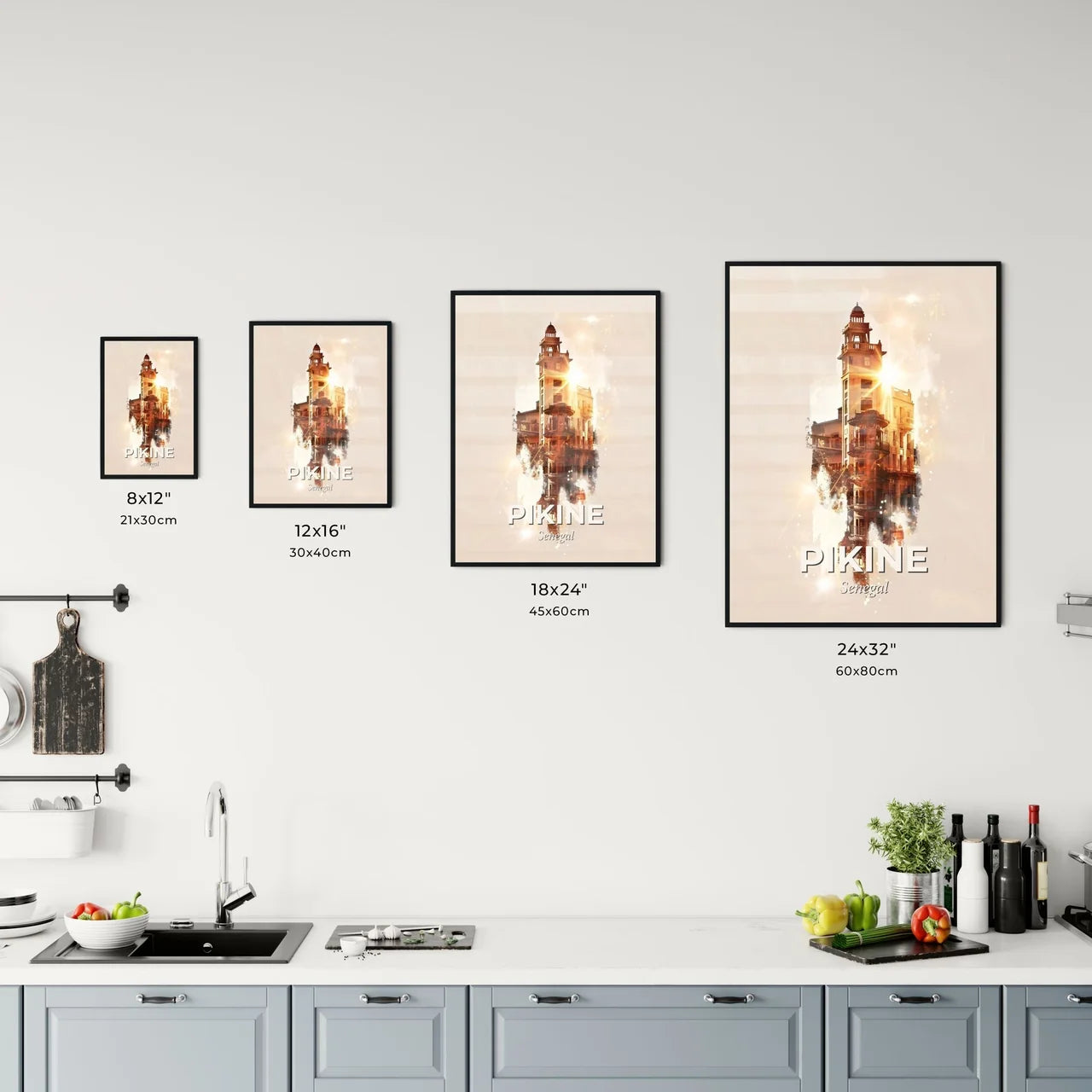 Pikine Senegal Skyline Double Exposure Office Art