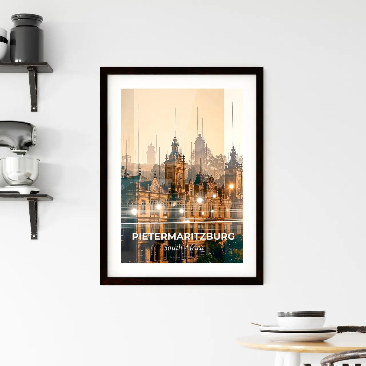 Pietermaritzburg City Skyline Artwork Bright Framed Print