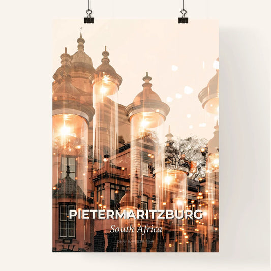 Pietermaritzburg Skyline Wonder Art on Beige Poster