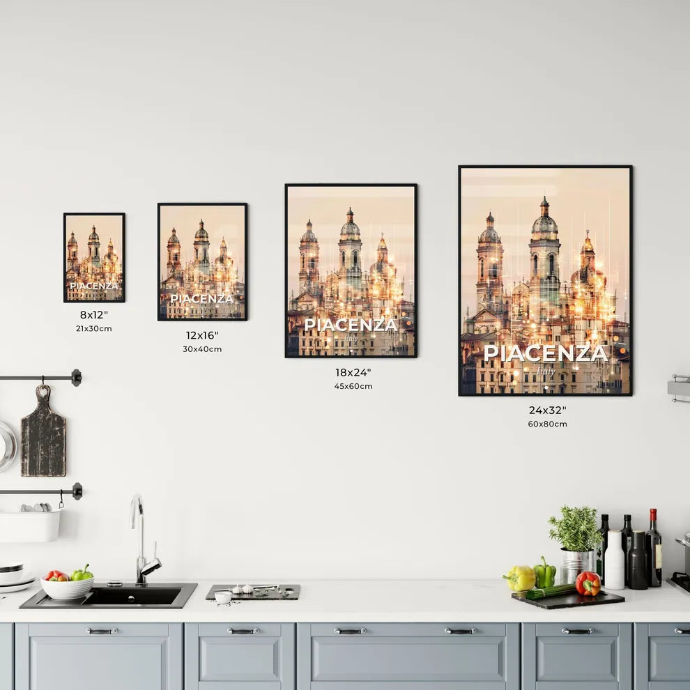 Piacenza Skyline Double Exposure City Art Office Art