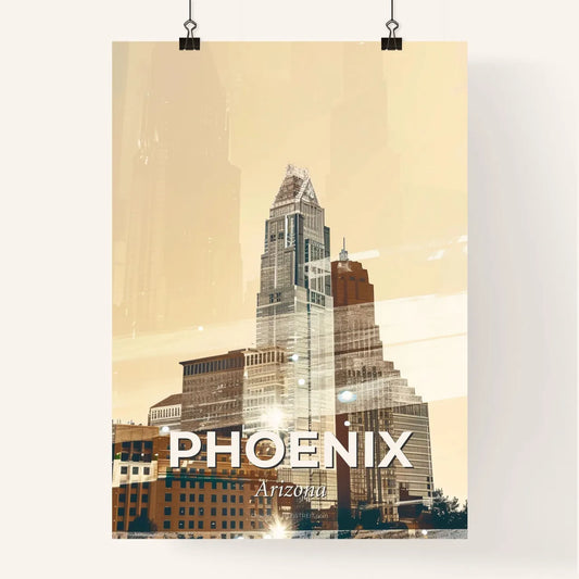 Phoenix Cityscape Symphony in Beige Poster