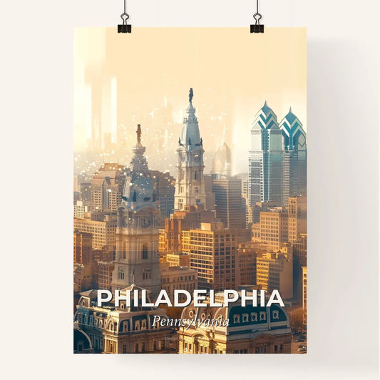 Philadelphia Skyline Double Exposure Poster Art Poster