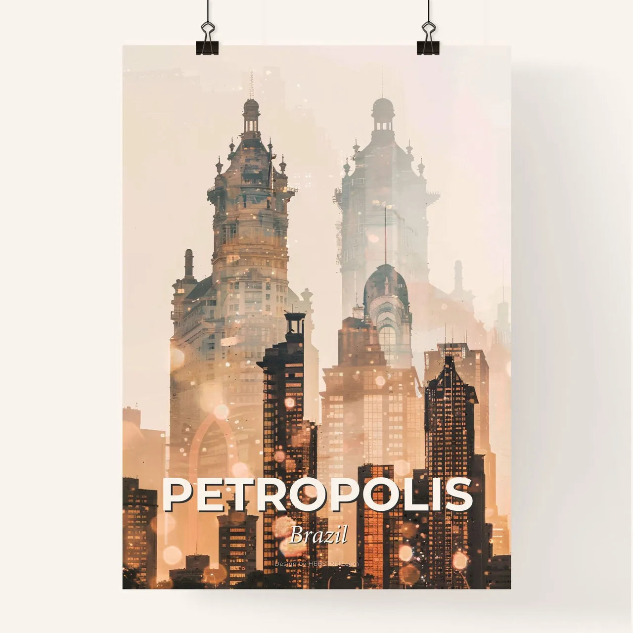 Petropolis City Skyline Composite Art Poster