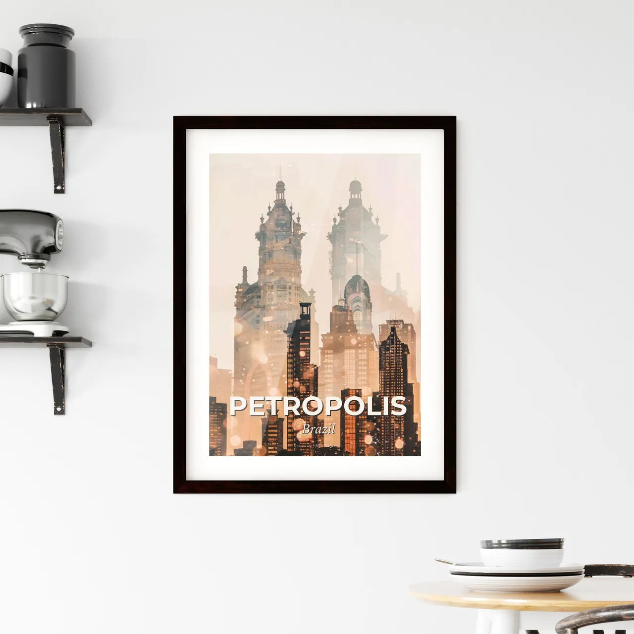 Petropolis City Skyline Composite Art Framed Print