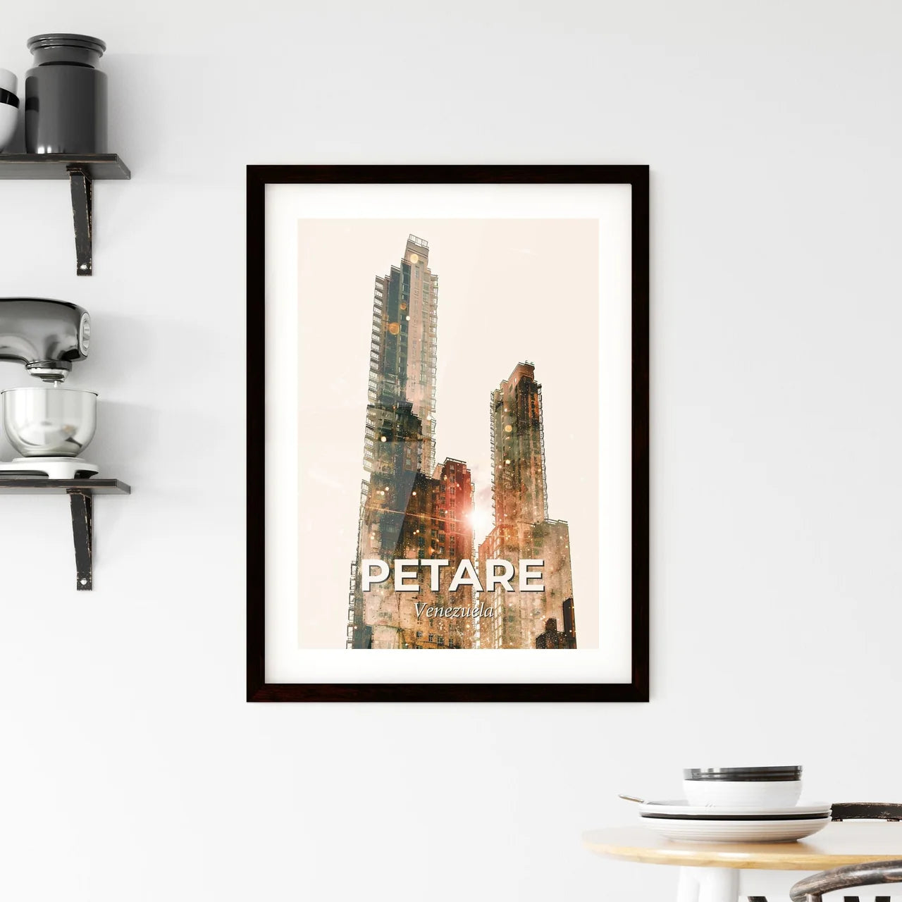 Petare City Skyline Art Poster Composite Wonder Framed Print