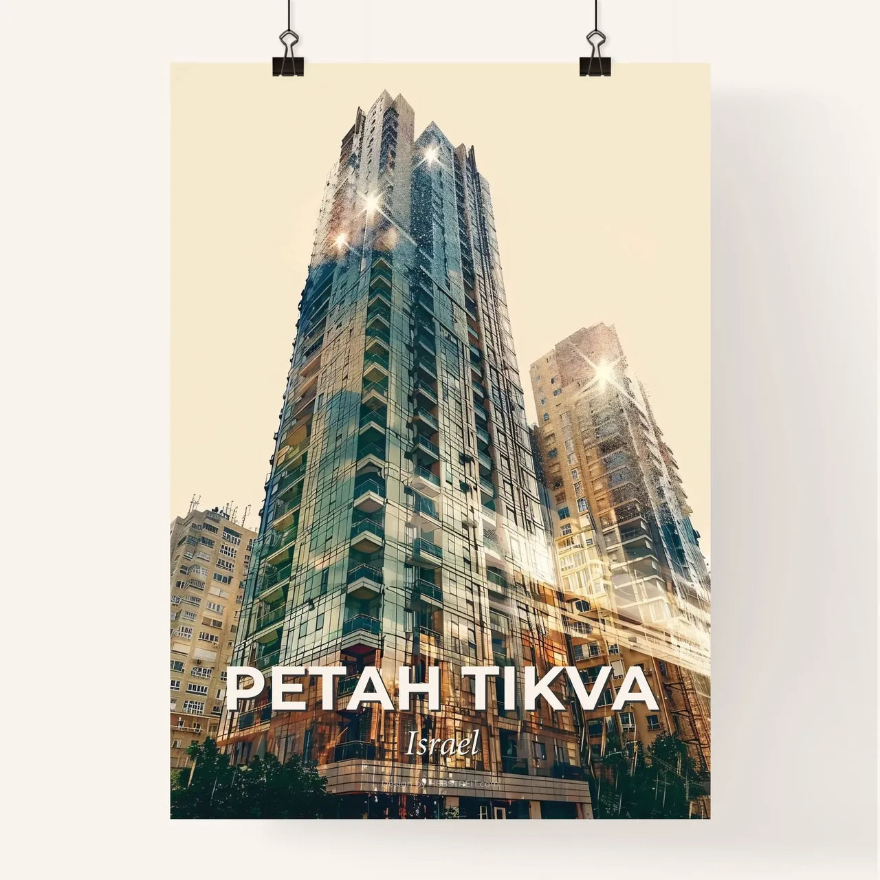 Petah Tikva: Architecture Icon Skyline Cityscape Poster Poster