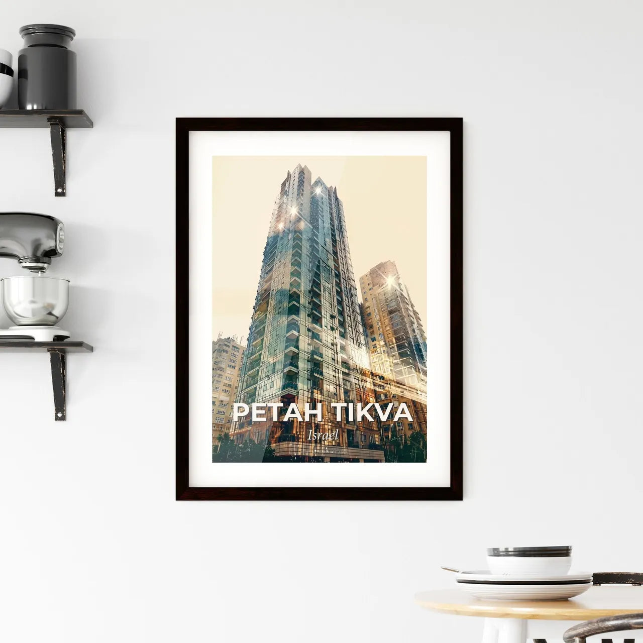 Petah Tikva: Architecture Icon Skyline Cityscape Poster Framed Print