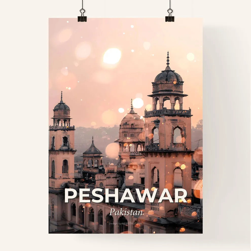 Peshawar Skyline Double Exposure Art Poster Poster