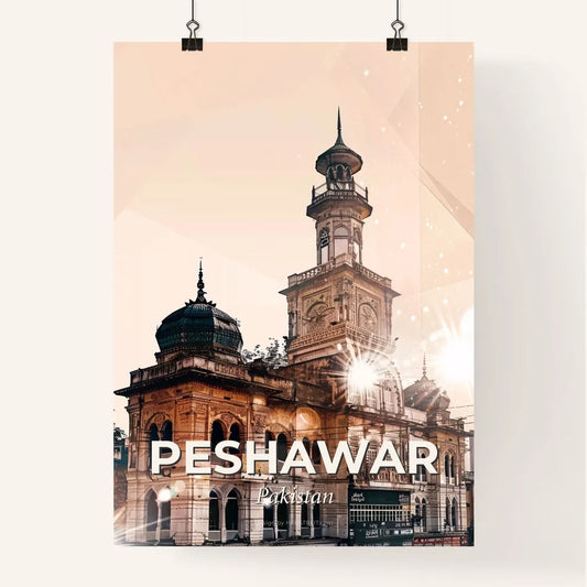 Peshawar Skyline Double Exposure Art Poster Poster