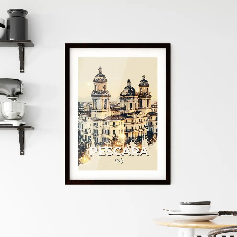 Pescara City Skyline Art Deco Framed Print