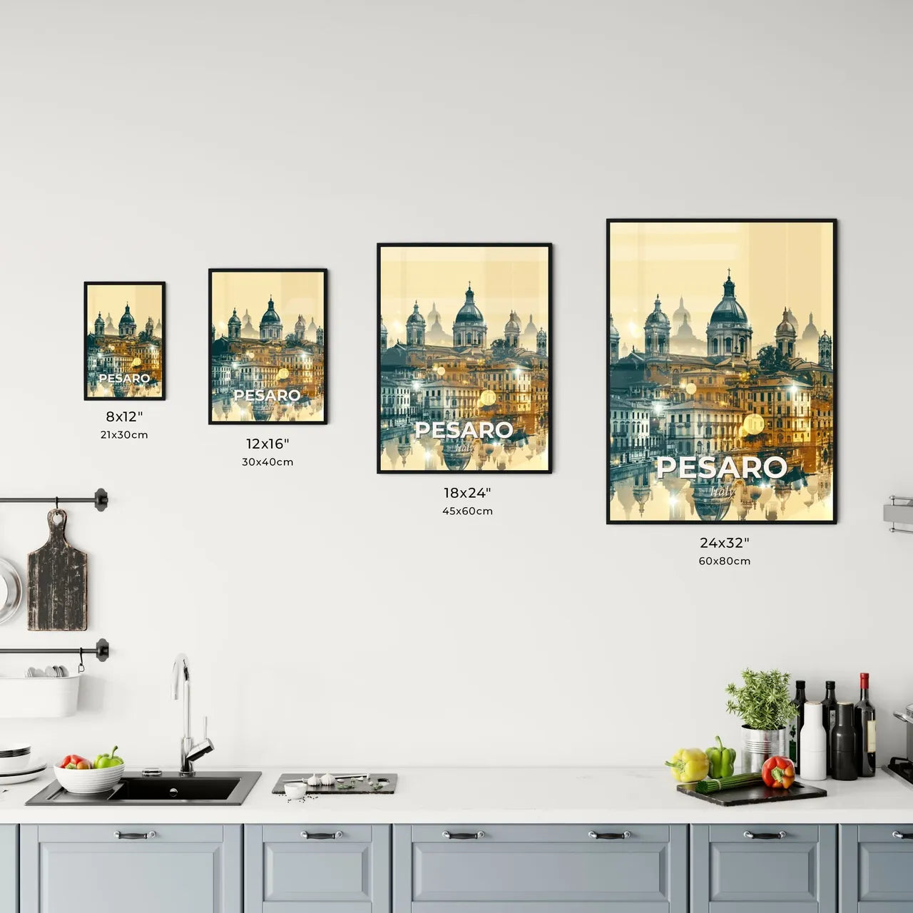Pesaro City Skyline Double Exposure Fine Art Print Office Art