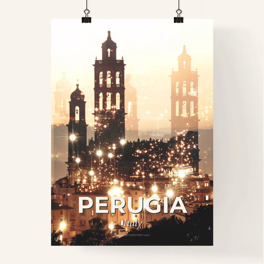 Perugia Italy City Double Exposure Composite Poster