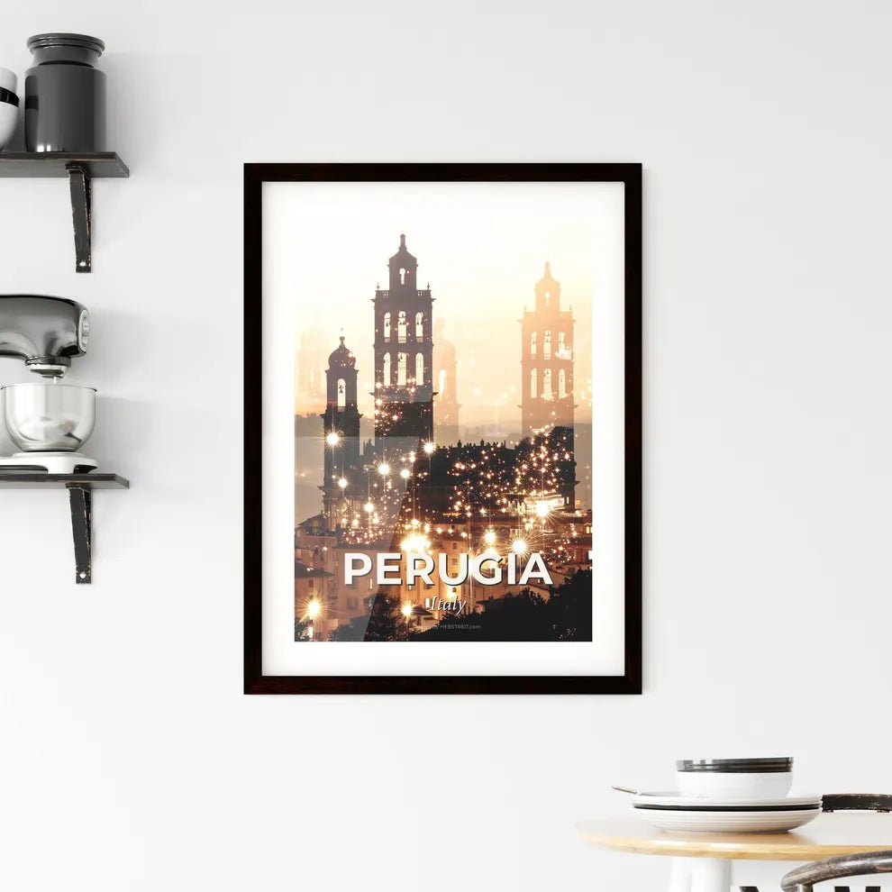Perugia Italy City Double Exposure Composite Framed Print