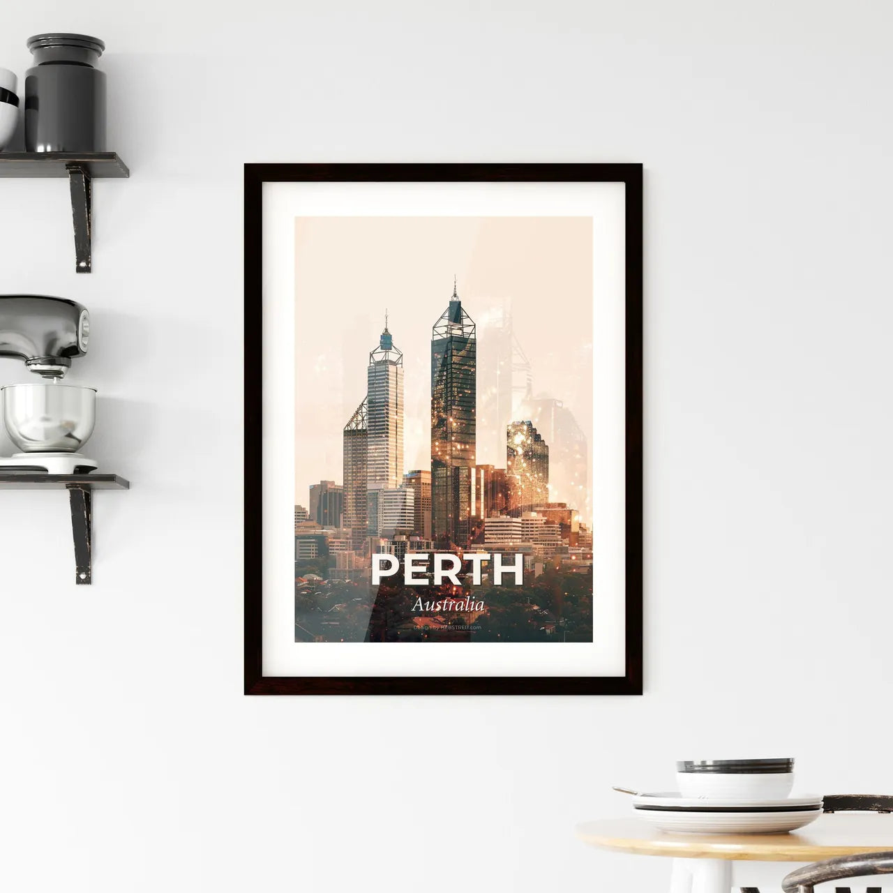 Perth: City Lights Composite Art Framed Print