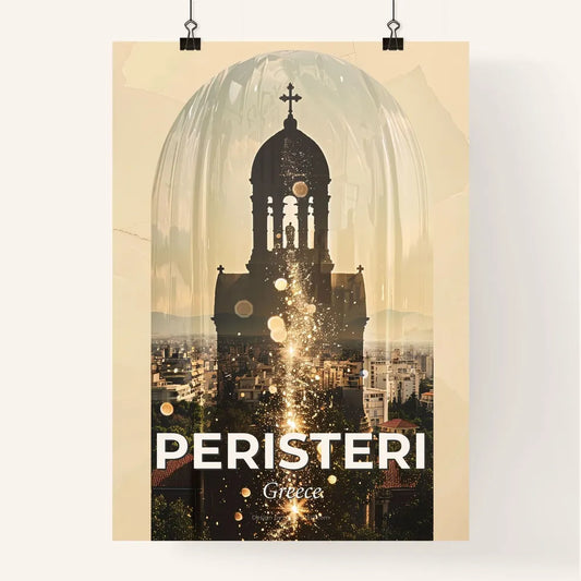 Peristeri City Skyline Multiple Exposure Art Poster