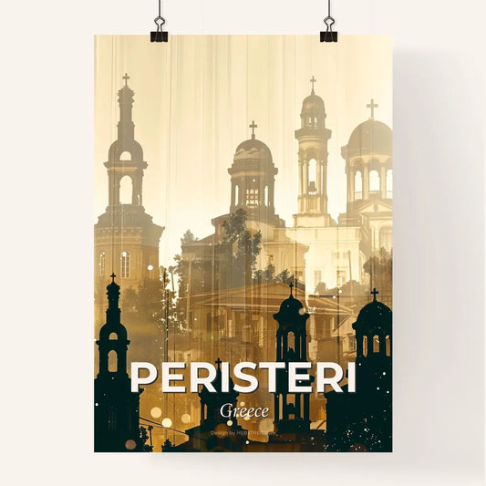 Peristeri City Skyline Silhouetted Poster Glow Poster