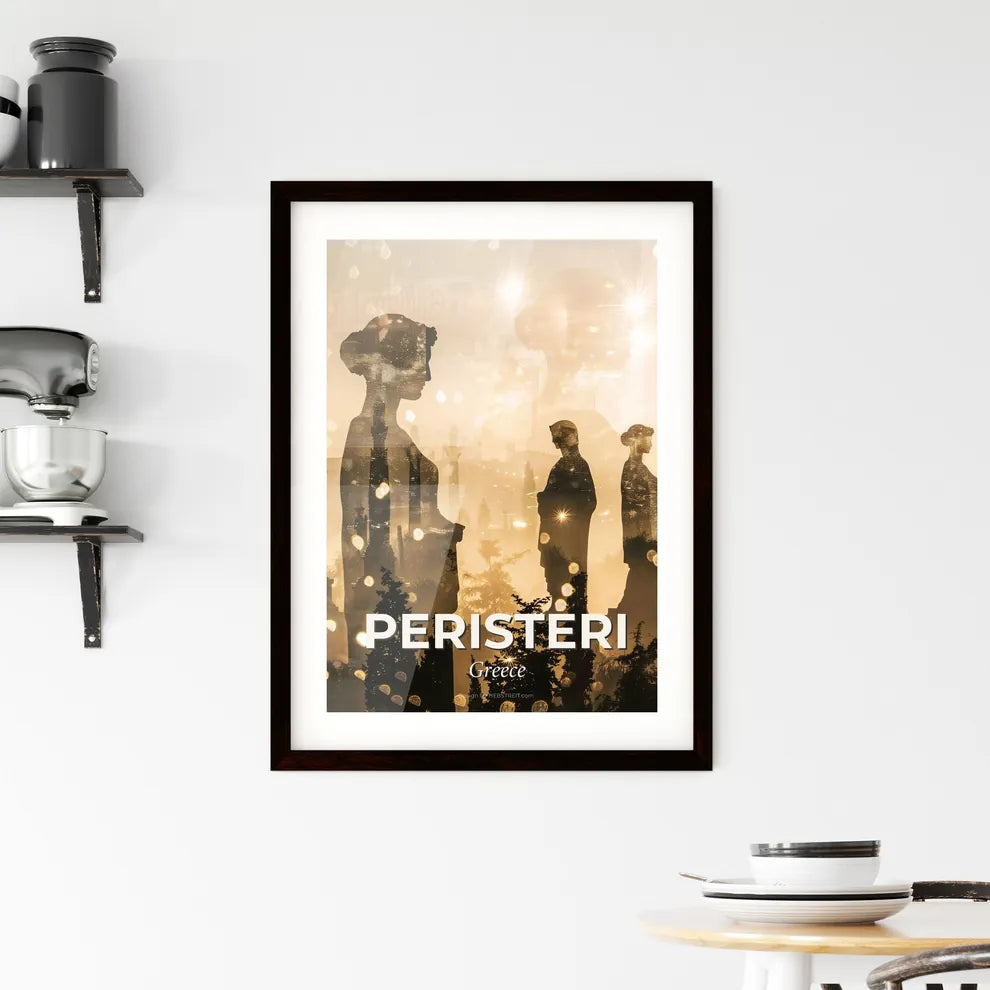 Peristeri Cityscape Symphony of Light and Icons Framed Print