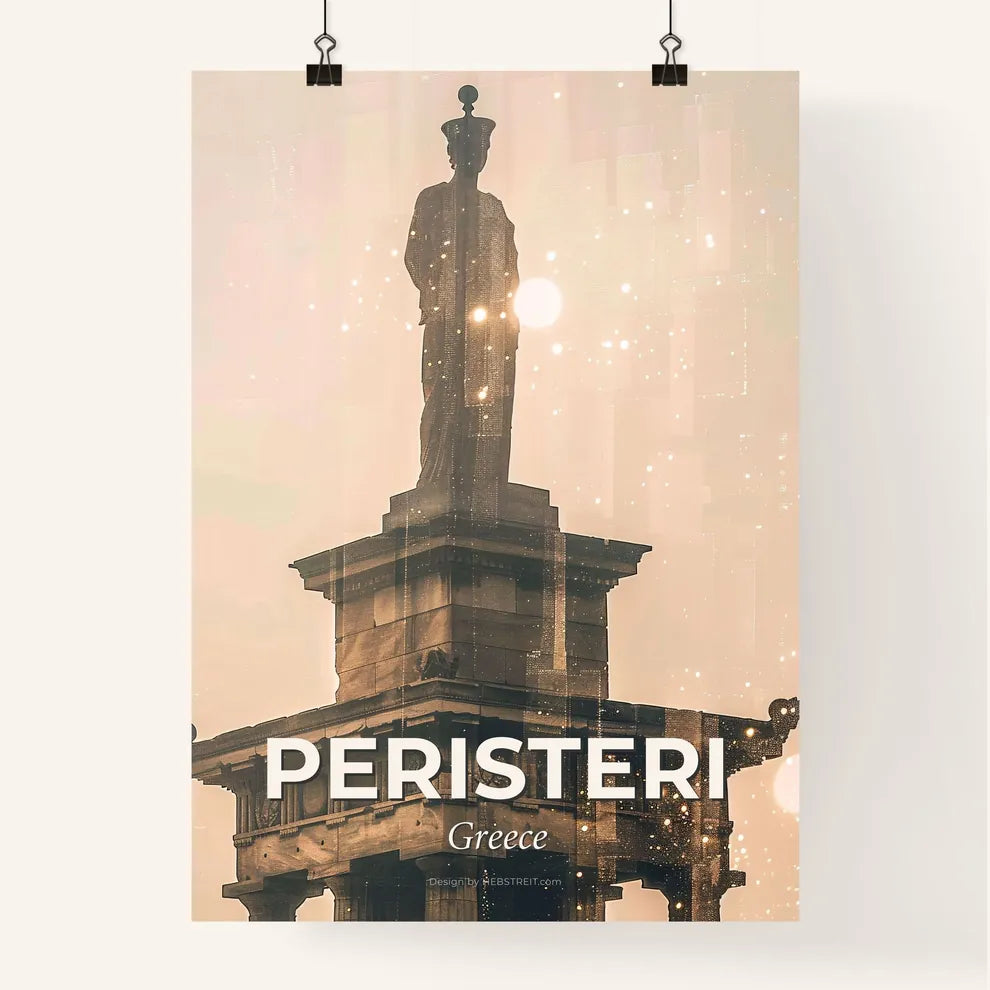 Peristeri Skyline Silhouette Poster Poster
