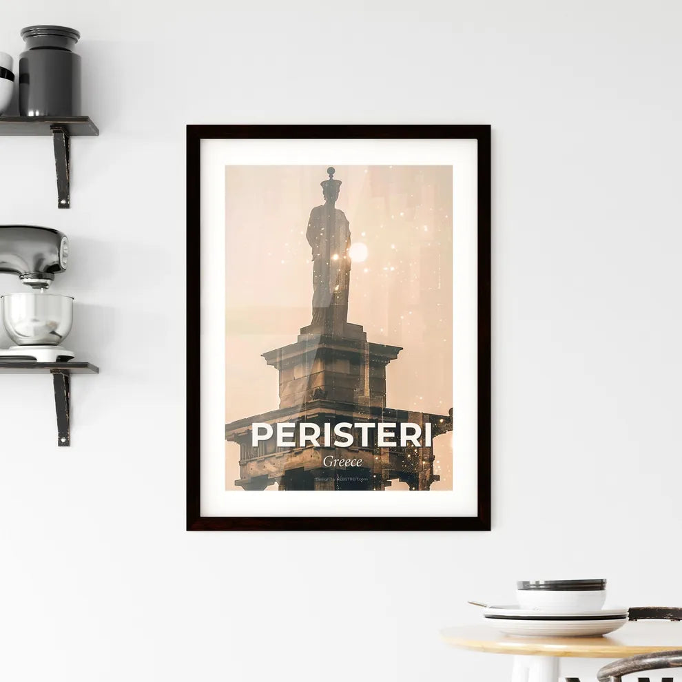 Peristeri Skyline Silhouette Poster Framed Print