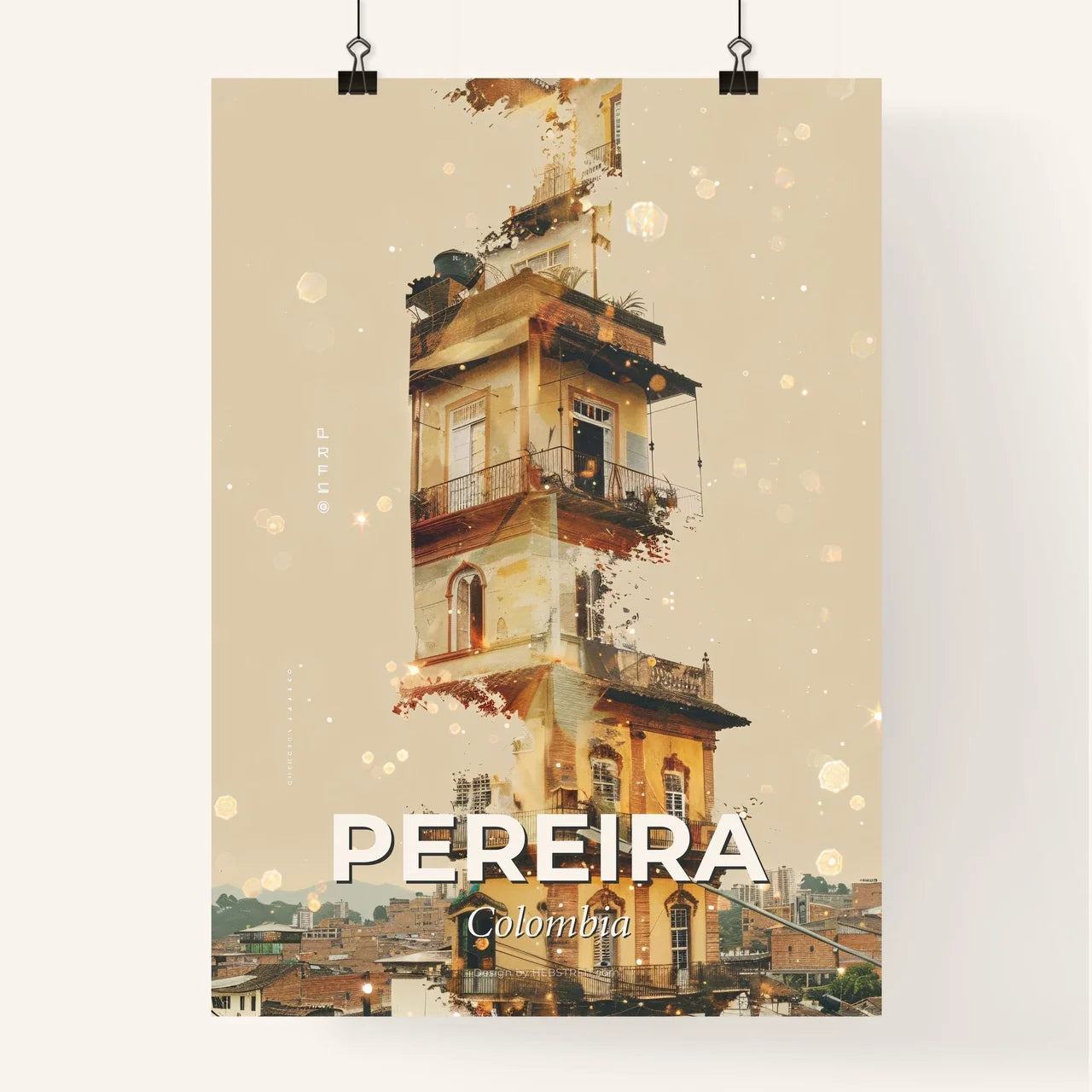 Pereira Skyline Double Exposure Cityscape Poster Poster