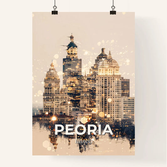 Peoria City Skyline Composite Art Poster Poster