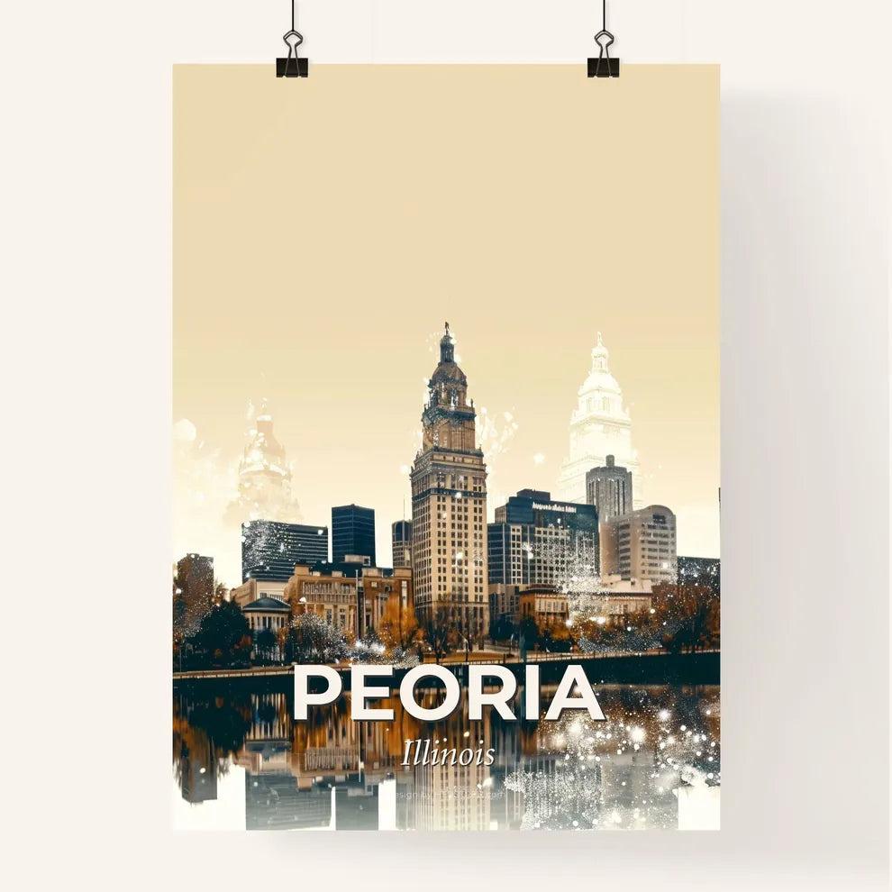 Peoria City Icons Night Glow Poster Art Poster