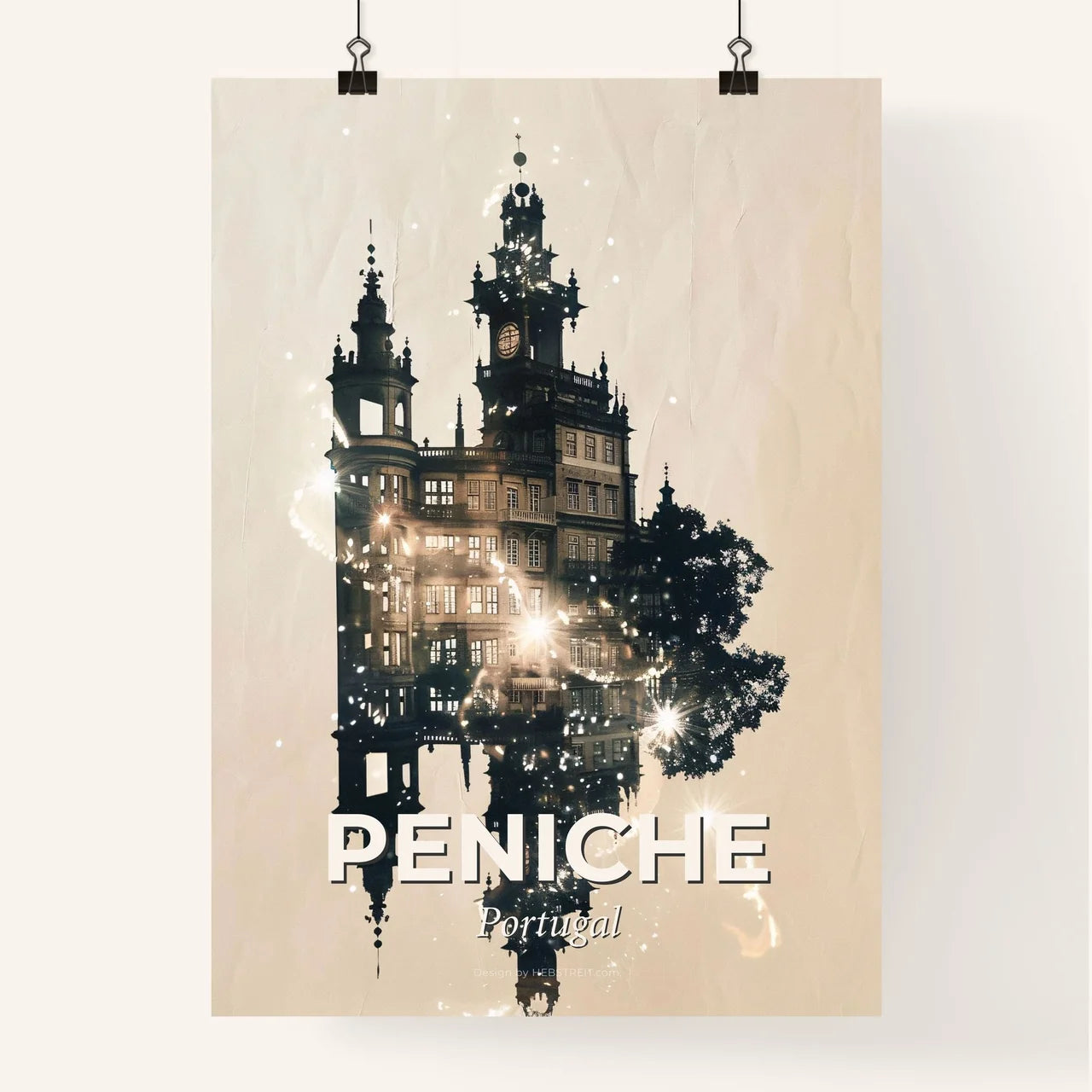 Peniche Double Exposure Skyline Poster Poster