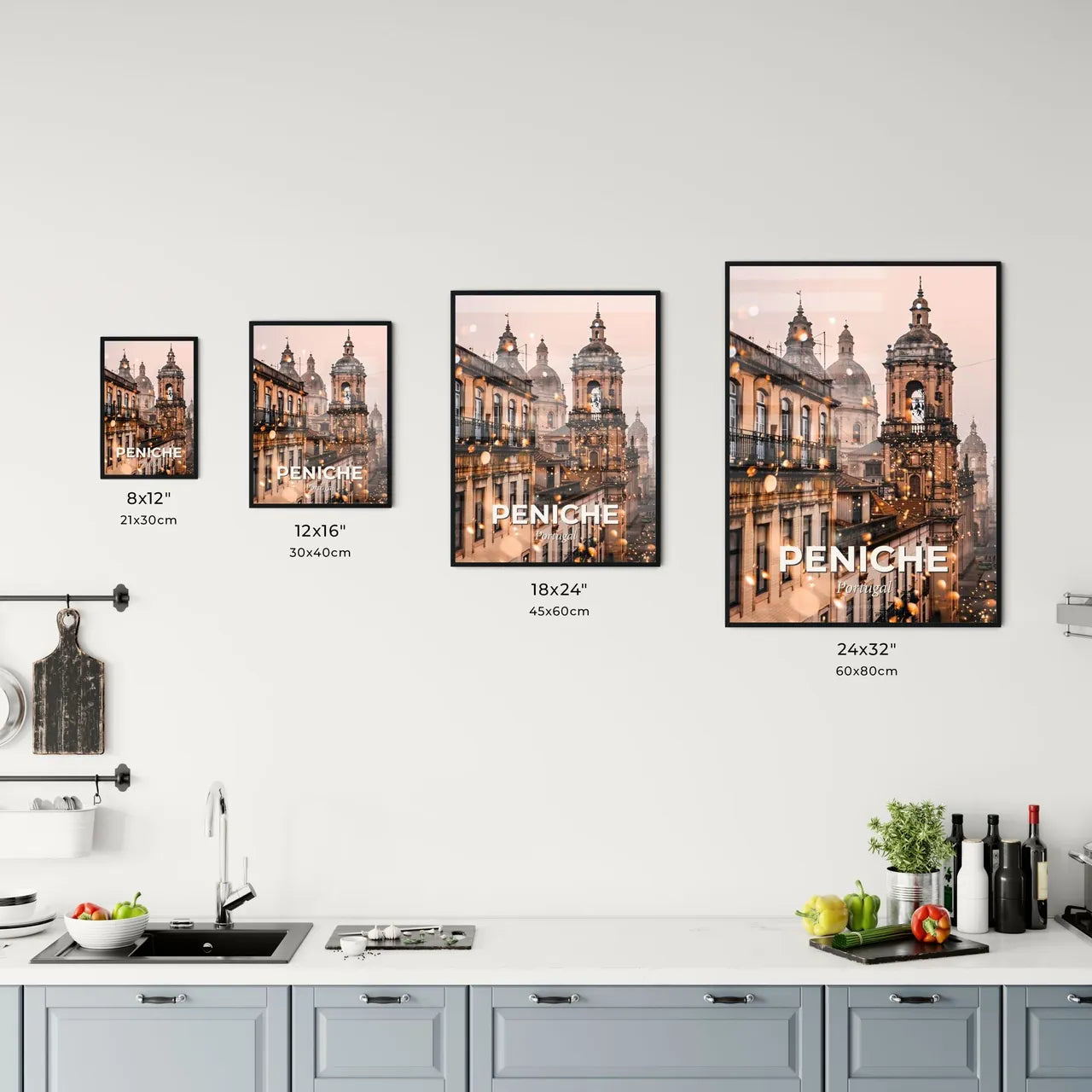 Peniche City Skyline Composite Art Poster Office Art