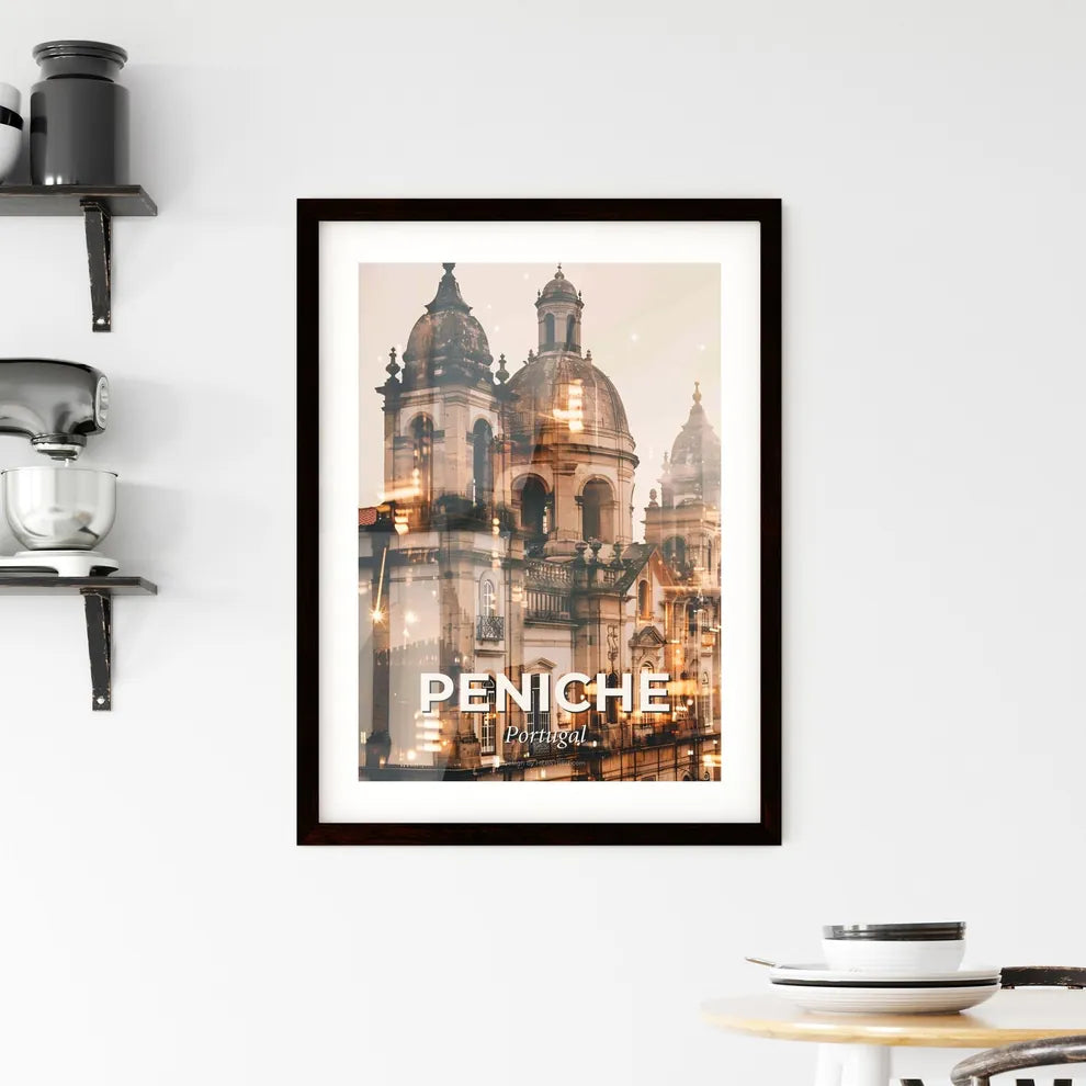 Peniche Portugal Double Exposure Cityscape Framed Print