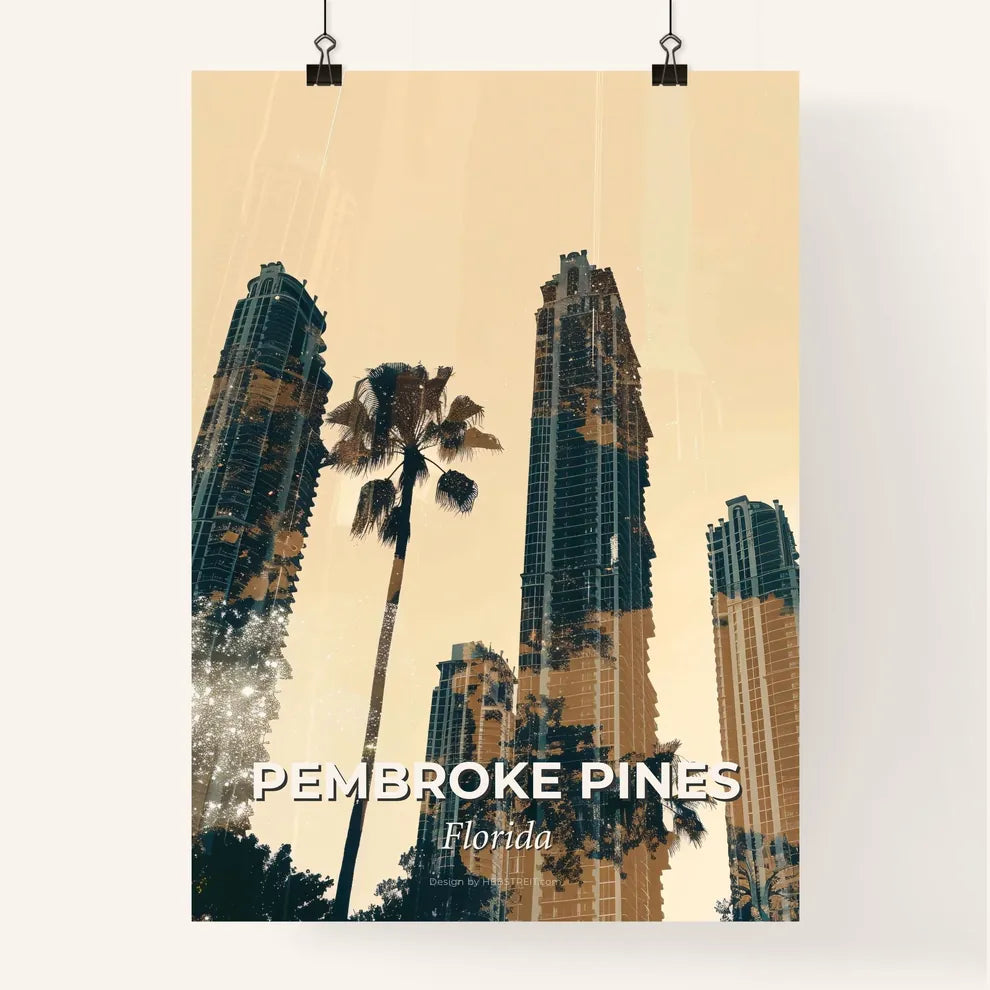 Pembroke Pines Cityscape Art: Iconic Sparkle Poster