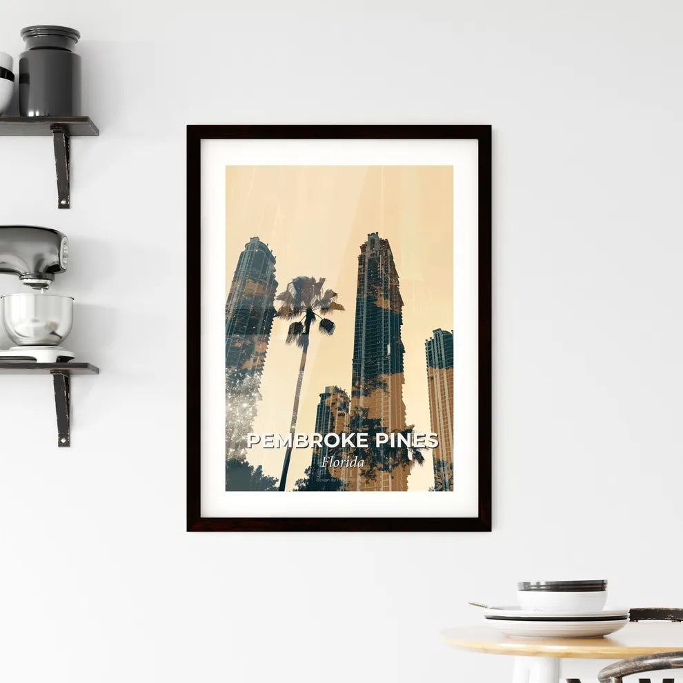 Pembroke Pines Cityscape Art: Iconic Sparkle Framed Print