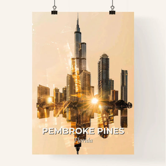 Pembroke Pines Skyline Composite Poster Art Poster
