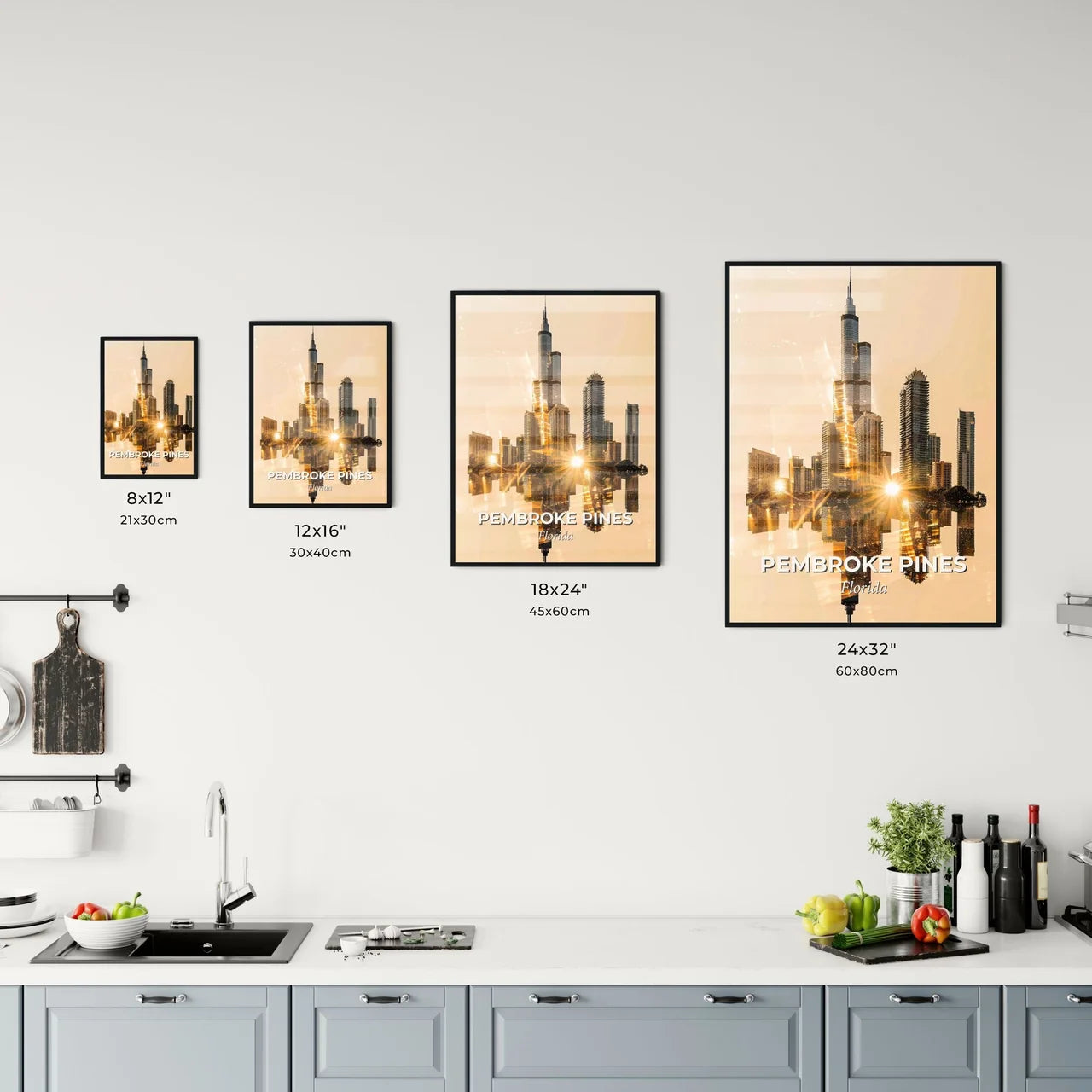 Pembroke Pines Skyline Composite Poster Art Office Art