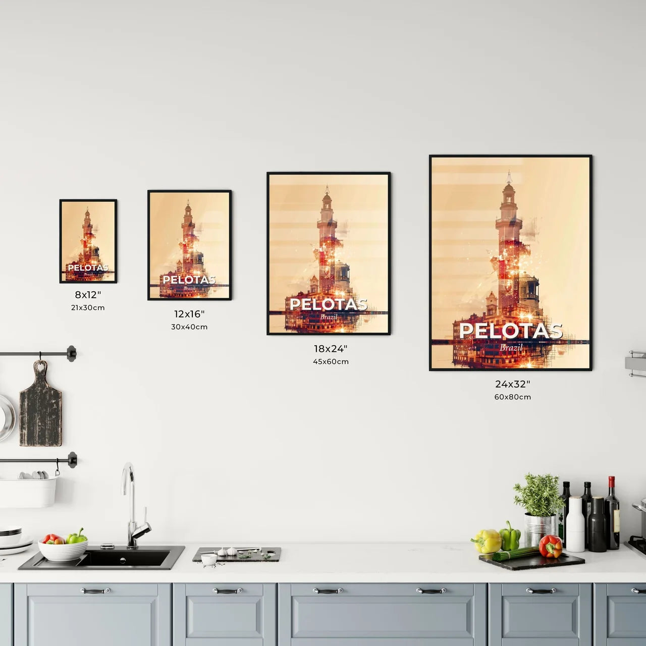 Pelotas City Artwork: Bright and Unique Skyline Poster Office Art