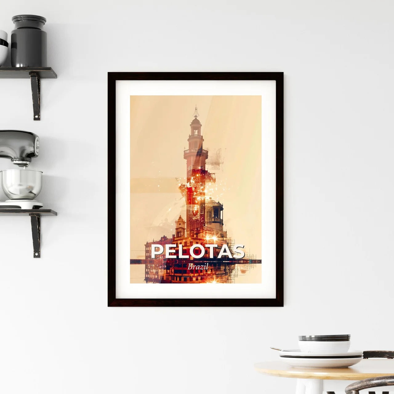 Pelotas City Artwork: Bright and Unique Skyline Poster Framed Print