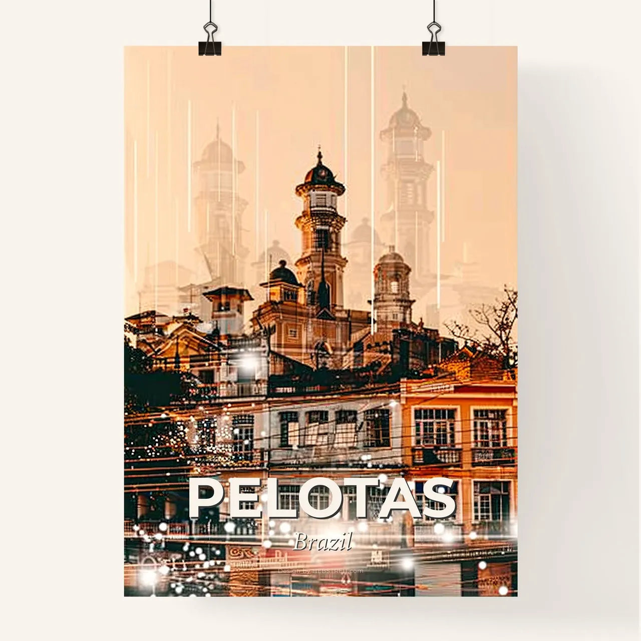 Pelotas Skyline City Art Poster Poster