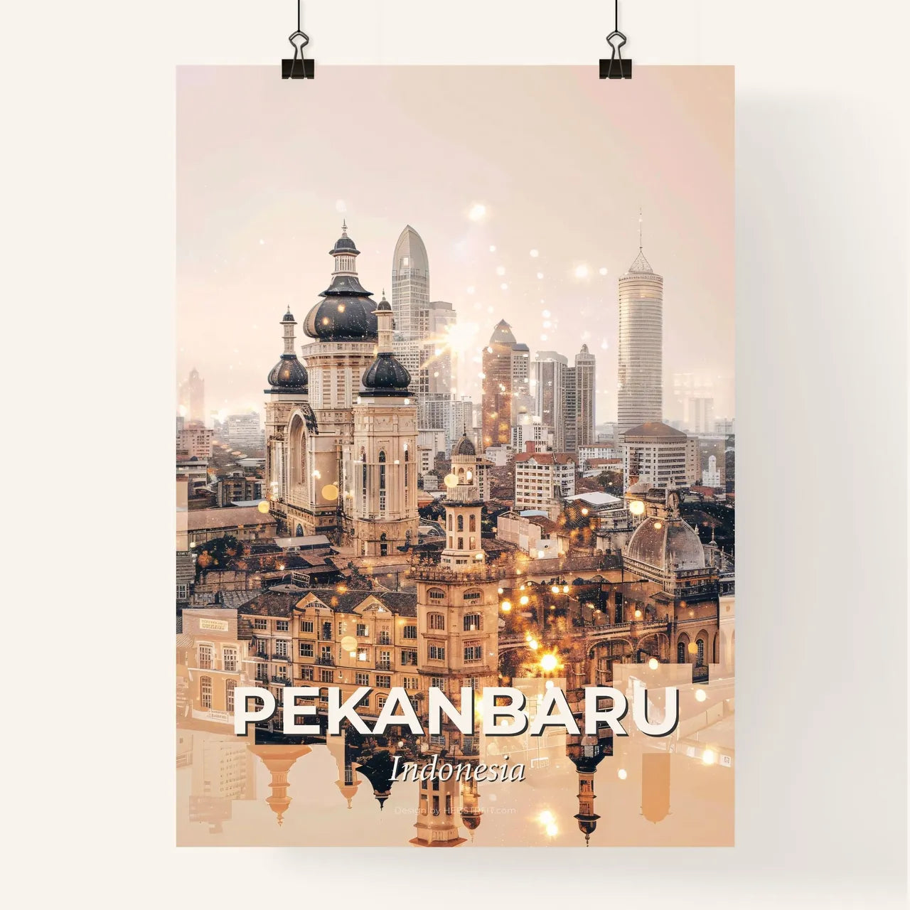 Pekanbaru Skyline Composite Art Poster Poster