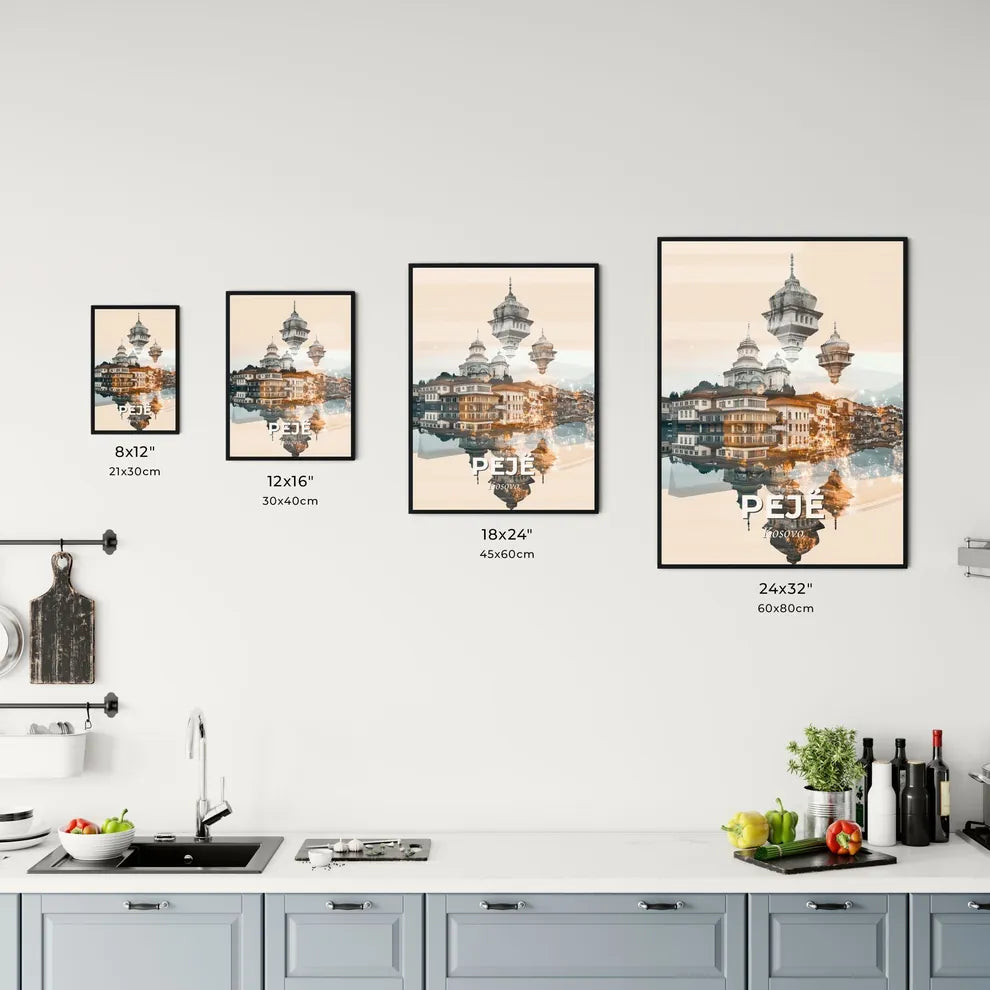 Peje City Architecture Double Exposure Art Poster Office Art