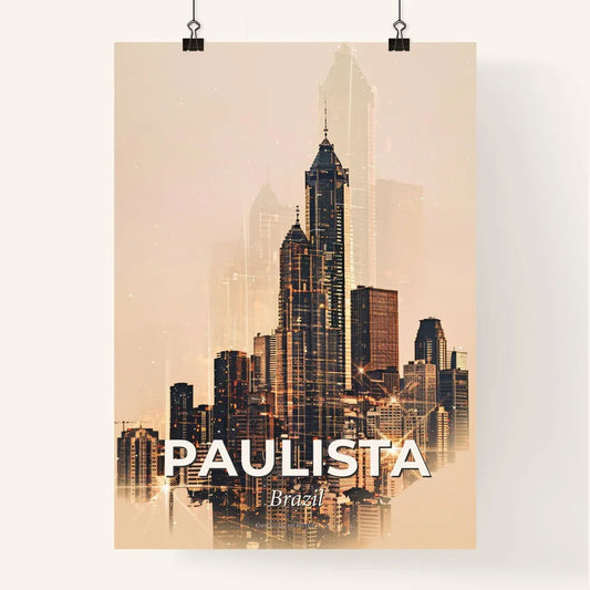 Paulista Brazil Double Exposure City Architecture Wall Art Poster