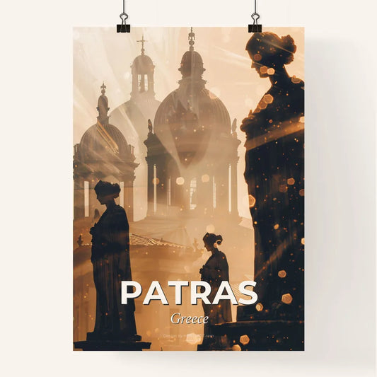 Patras City Skyline Double Exposure Art Print Poster