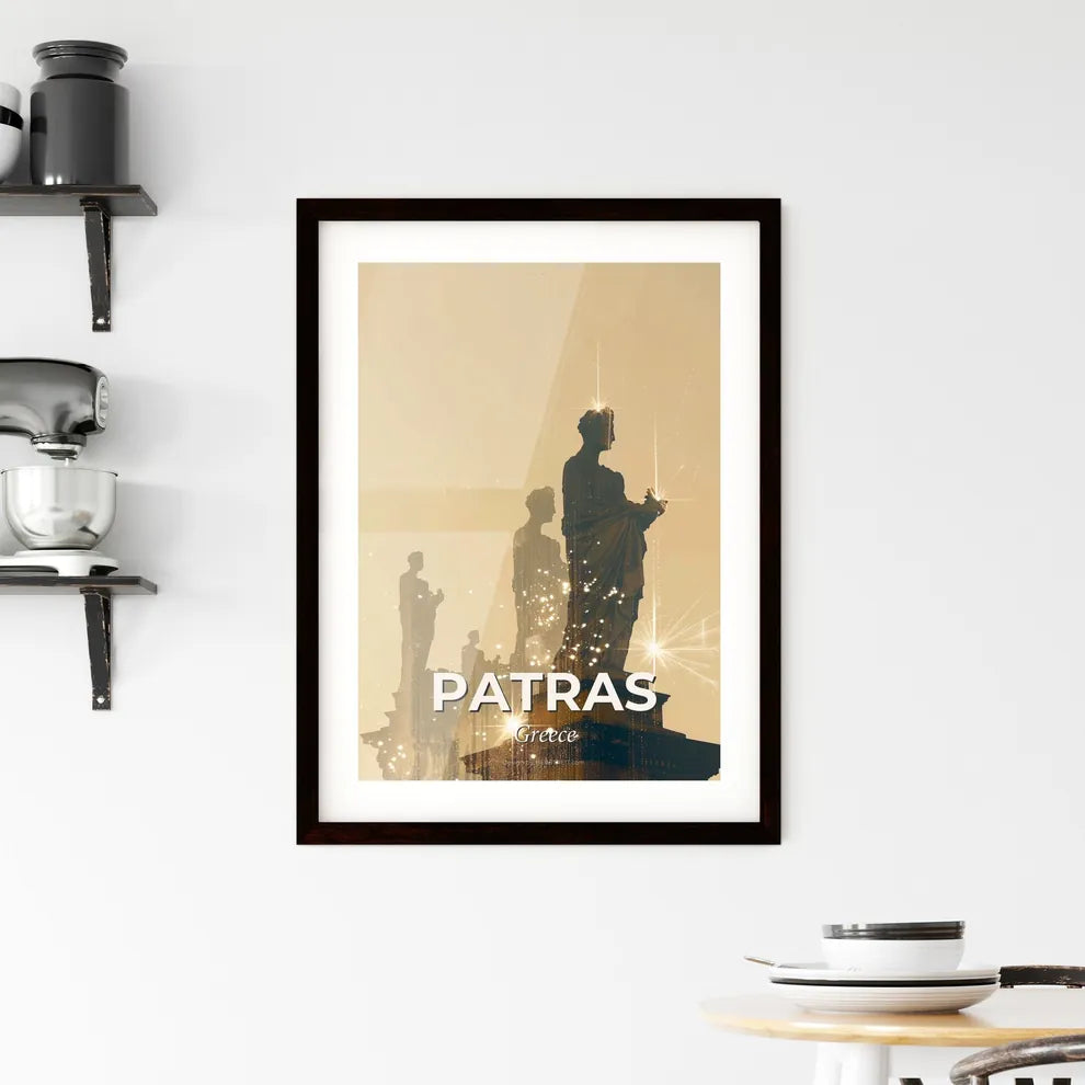 Patras Skyline Composite Art Poster with Sparkle Framed Print