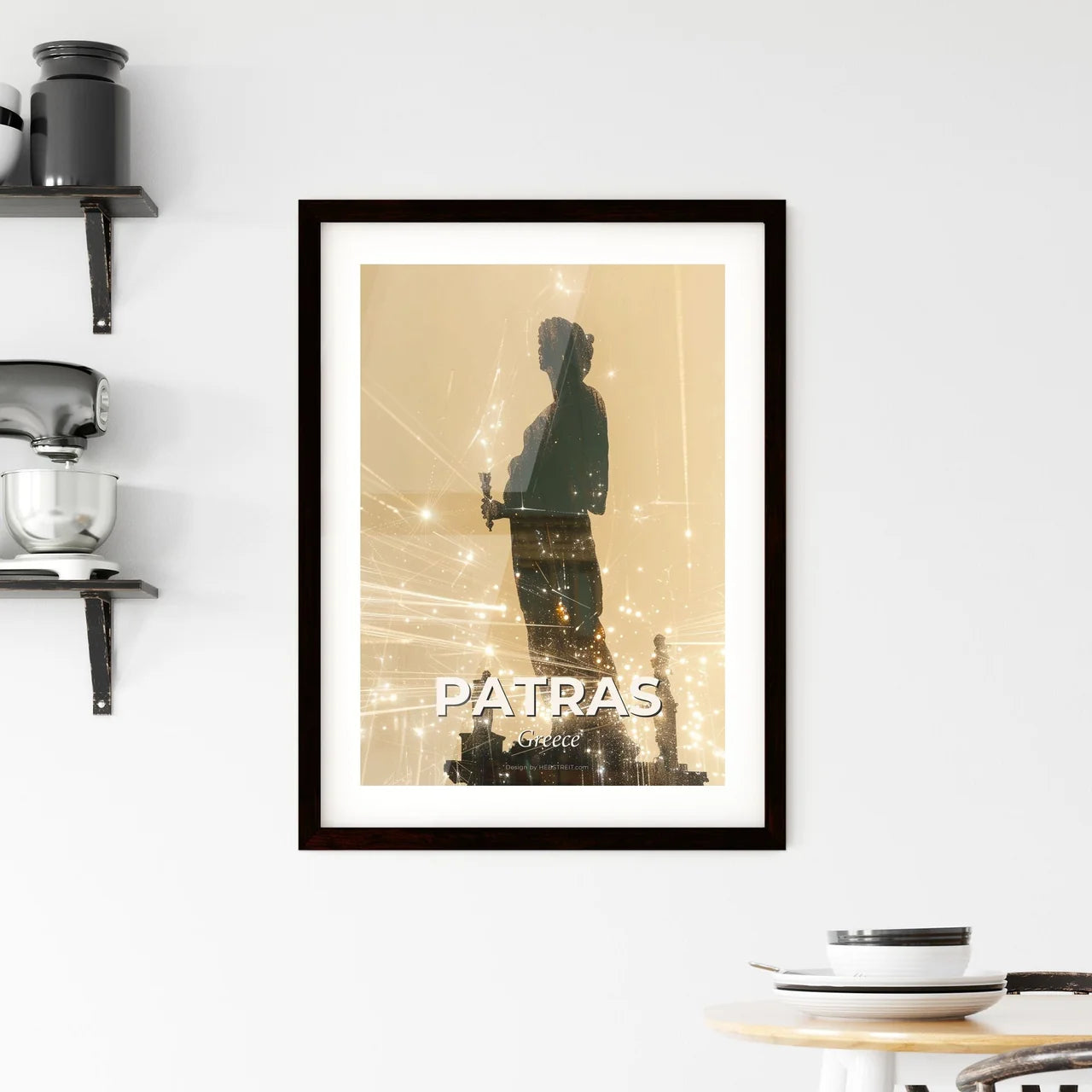 Patras: Icon Silhouette Double Exposure Poster Art Framed Print